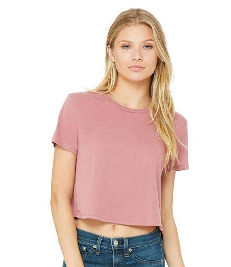 Bella Ladies Flowy Cropped T Shirt Fire Label