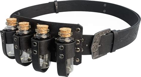 ldfway medieval embossed alchemy faux leather buckle belt   cork