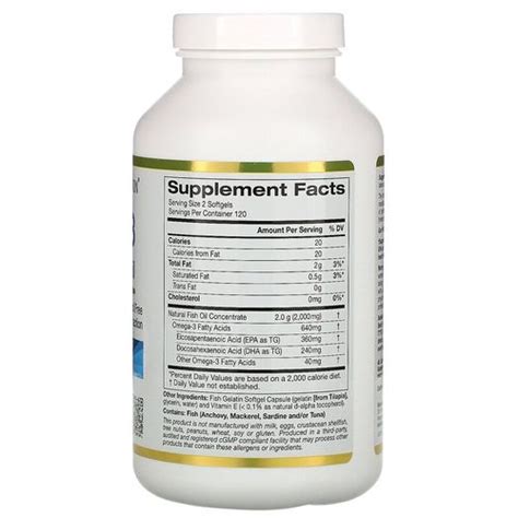 California Gold Nutrition Omega-3 240 капсул купить в Украине 🌿 ...