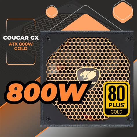 Блок питания для компьютера Cougar GX 800 (Модульный, Разъем PCIe-4шт ...