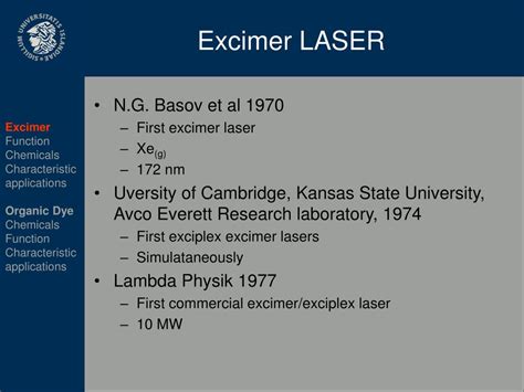 Ppt Excimer And Dye Lasers Powerpoint Presentation Free Download