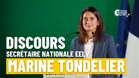 Discours Marine Tondelier Nouvelle Secr Taire Nationale D Eelv Youtube