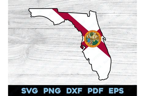 Florida State Outline Flag Design SVG PNG DXF EPS (3253909)