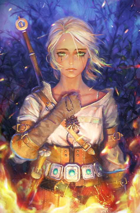 壁纸 插图 视频游戏 幻想的女孩 动漫 那巫师 Cirilla Fiona Elen Riannon 巫师3野狩猎 神话