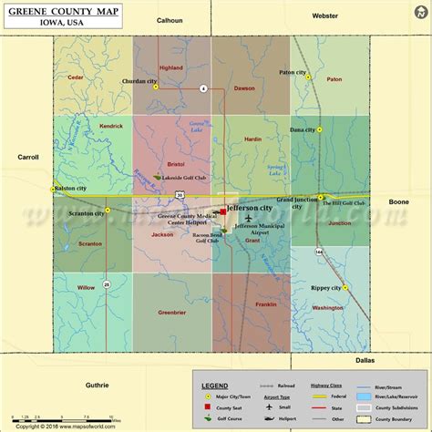 Greene County Map, Iowa