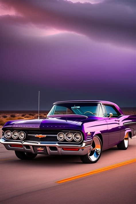 Lexica Old Royal Purple Chevrolet Impala Crusin Black Rims