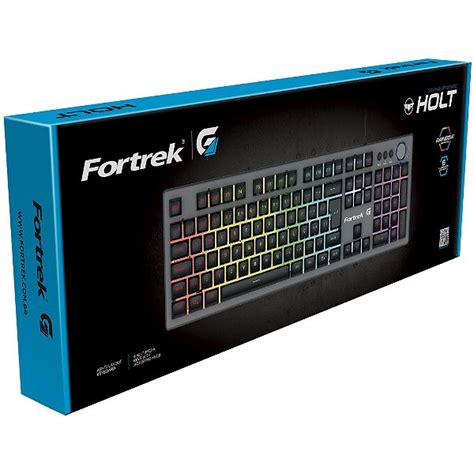 Teclado Semi Mecânico Fortrek Gamer Holt Grafite LED Rainbow Grafite