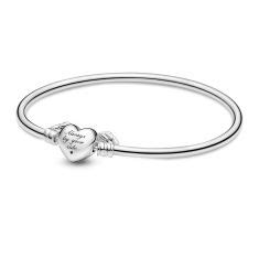 Pandora Moments Winged Heart Bangle Bracelet Inches Reeds Jewelers