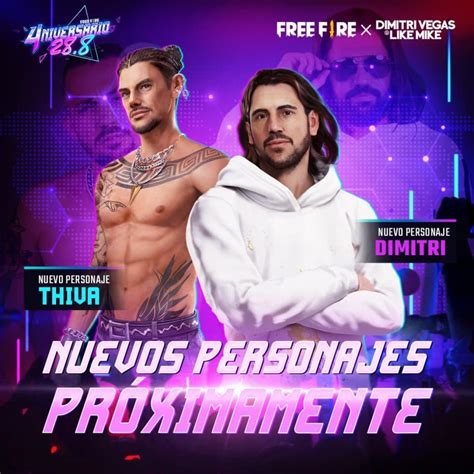 Free Fire recibirá a los DJs Dimitri Vegas y Like Mike como nuevos