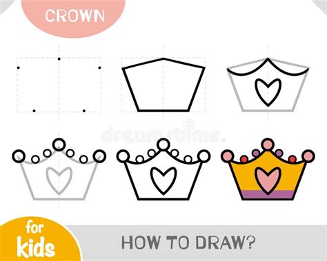 How To Draw Crown for Children. Step by Step Drawing Tutorial Stock ...