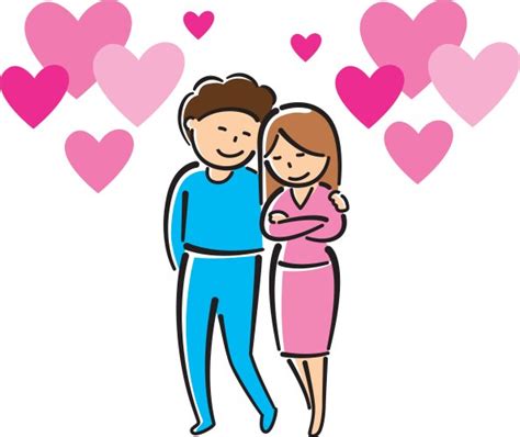 Couple In Love Concept Two Cute Hearts Hugging Vector Image