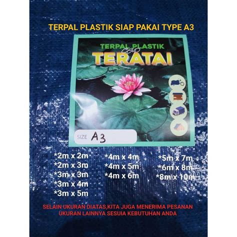 Jual TERPAL PLASTIK A3 Ukuran 3 Meter X 4 Meter Terpal Tenda Kolam