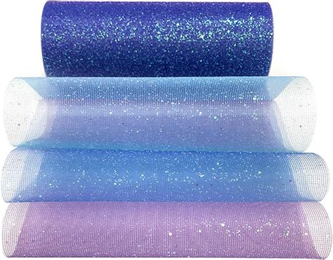 Hileyu Rainbow Glitter Tulle Rolls Inch X Yards Glitter Netting