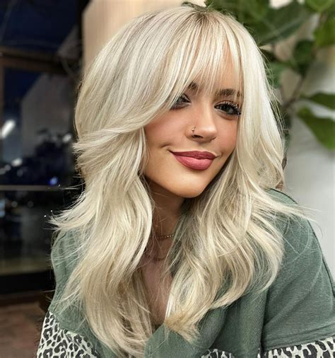 Blonde Hair With Bangs Layered Hair With Bangs Platinum Blonde Hair Layered Haircuts For Long