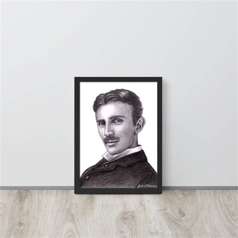 Framed Art Print of Nikola Tesla Wall Art Poster Portrait - Etsy