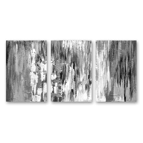 Wall26 3 Panel Canvas Wall Art Black And White Abstract Pictures Home