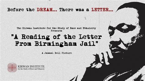 "A Reading of The Letter From Birmingham Jail" – Before the Dream ...