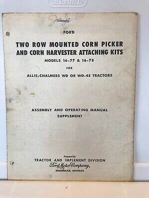 Allis Chalmers Wd Wd Ford Model Two Row Mounted Corn