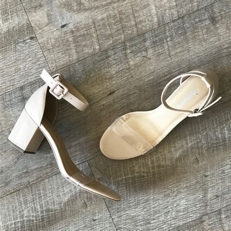 Cityclassified Shoes Retro Patent Nude Clear Strap Block Heel Sandal Poshmark