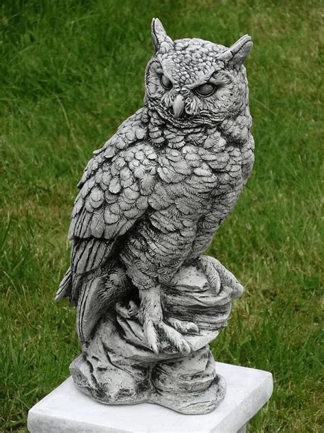 Large Owl Sculpture For Home And Garden Stone Owl Statue Etsy Uk In