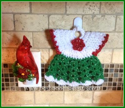 Posh Pooch Designs Vintage Christmas Dress Hot Pad Crochet Pattern Posh Pooch Designs