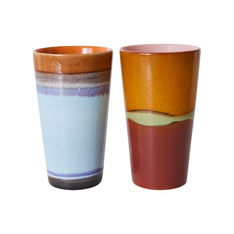 70s ceramics latte mugs - latte mok - clash | Gouts et couleurs