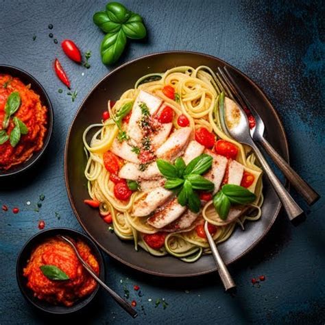 Pasta al ajo con pollo a la plancha de 238 2 Kcal Receta fácil en la