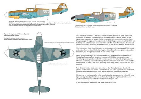 Messerschmitt Bf 109 In Regia Aeronautica Service Decals Chris