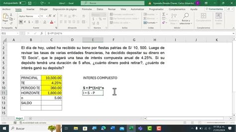 Interes Compuesto Calculo Del Saldo E Interes Youtube