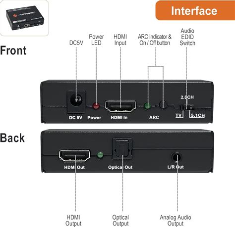 Buy J Tech Digital 4K60Hz HDMI Audio Extractor With ARC Bundle With 3ft