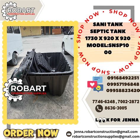 Sani Tank Septic Tank 1730 X 920 X 920 Model Snsp1000 Commercial And Industrial Construction