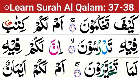 Al Qalam Surah Verses 37 38 Learn Quran Online Surah Qalam YouTube