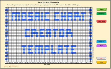 Overlay Mosaic Crochet Chart Creator Template For Excel Automatically