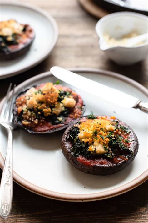 Stuffed Portobello Mushrooms With Garlicky Kale Kitchen Confidante®