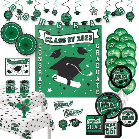 Green Congrats Graduation Party Kit For 80 Guests Party City