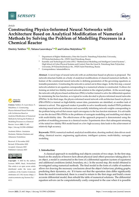 Pdf Physics Informed Neural Networks With Architecture Based On Analytical Modification Of