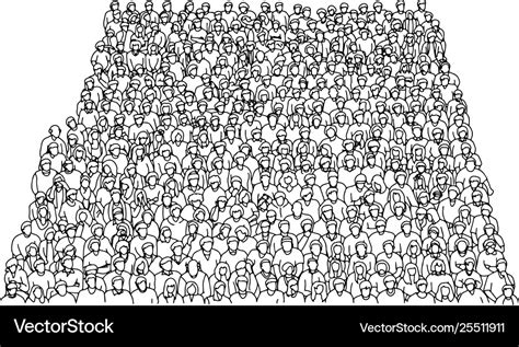 Crowd People On Stadium Sketch Royalty Free Vector Image