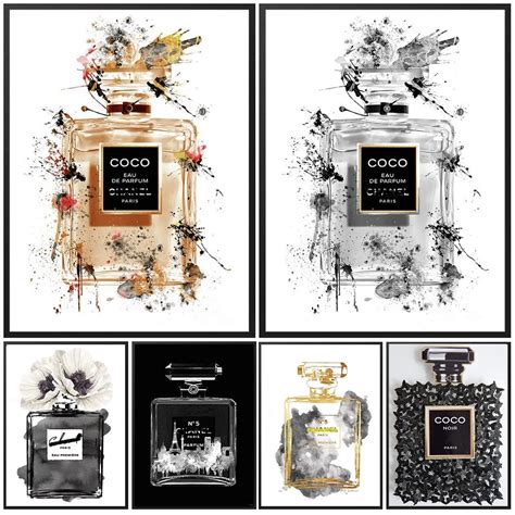 Fashion Vintage Poster Paris Perfume Bottle Graffiti Canvas Painting ...