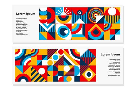 Bauhaus Flyer Set Geometric Minimal S Style Vector Art At