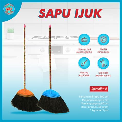 Jual Sapu Lantai Sapu Ijuk Injuk Alat Kebersihan Sapu Lantai Ijuk Hitam