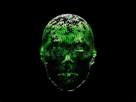 Neo Crypto Face Head Cyborg Abstract Furistic Hologram Technology 3d