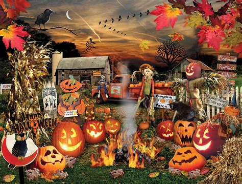 Jack O Lanterns 1000 Pieces White Mountain Puzzle Warehouse