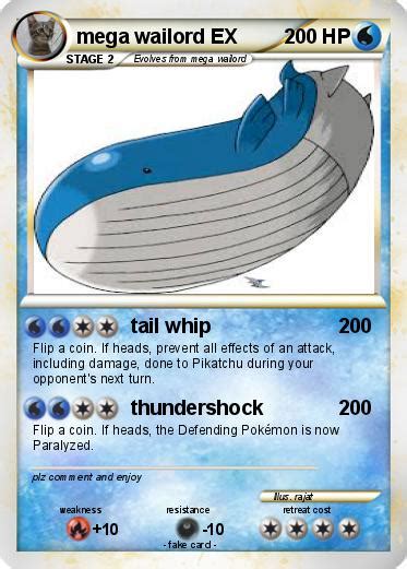 Pokémon Mega Wailord Ex 1 1 Tail Whip My Pokemon Card