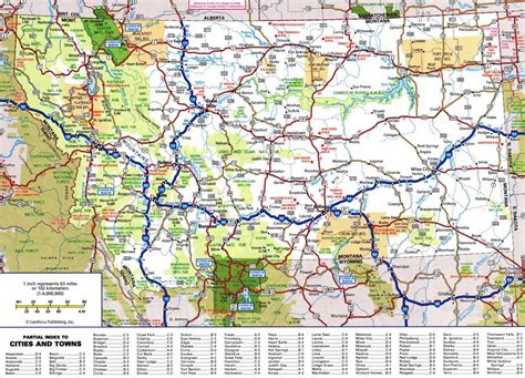 Large detailed roads and highways map of Montana state with all cities ...