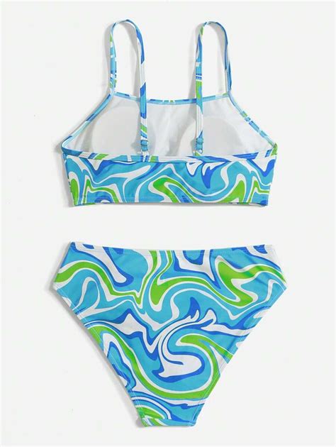 SHEIN Teen Girl Allover Print Bikini Swimsuit SHEIN USA