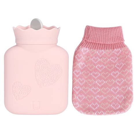 Microwave Heating Silicone Hot Water Bottle Bag With Knit Cover Hot And Cold Therapies Back