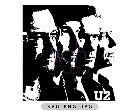 U2 Band Digital Downloadsvg Png  Files For Silhouette Etsy Uk