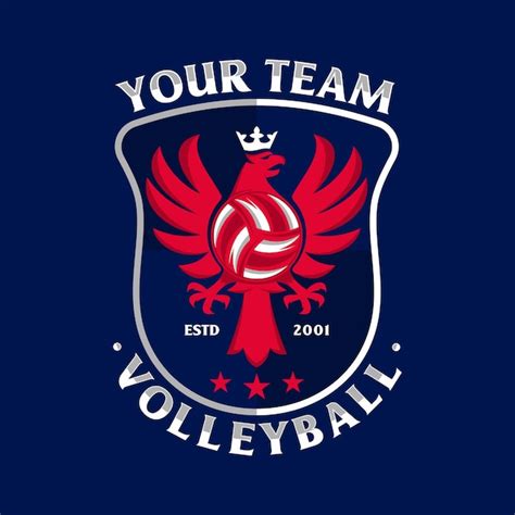 Premium Vector Volleyball Logo With Shield Background Vector Design