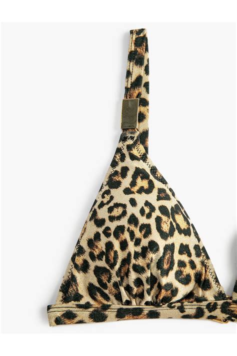Koton Gen Bikini St Leopar Desenli Metal Aksesuarl Kapl Fiyat Yorumlar Trendyol