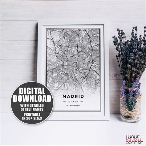 Madrid Map Print Printable Map of Madrid Madrid City Map - Etsy